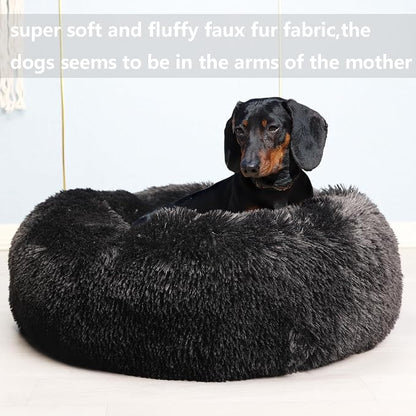 Calming Donut Dogs Beds for Small Dogs Washable, 28inch Plush Round Pet Bed for - Image 2