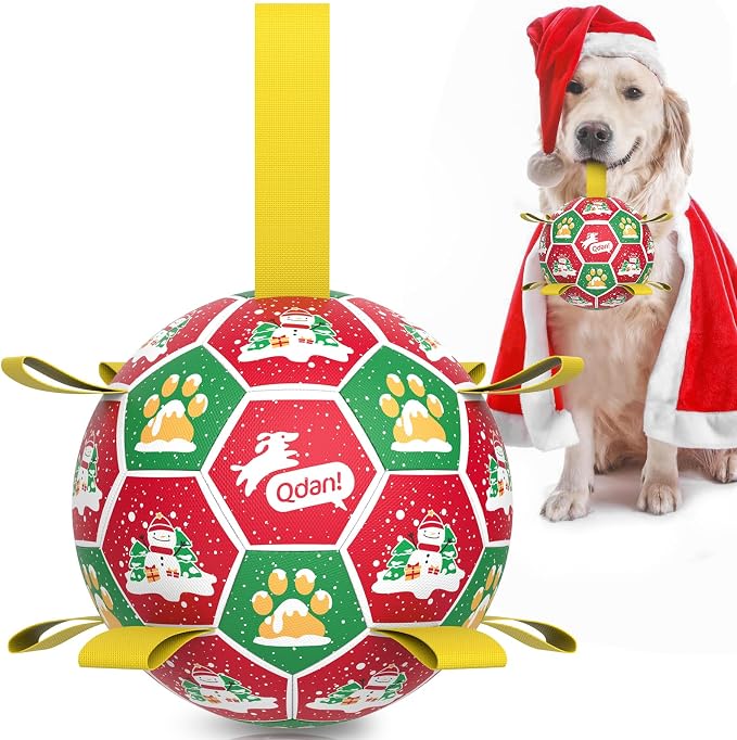 QDAN Christmas Dog Toys: Dog Soccer Ball by QDAN