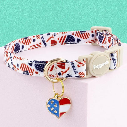 Faygarsle 2 Pack Patriotic American Flag Dog Collar Pattern Cat Collars - Image 3