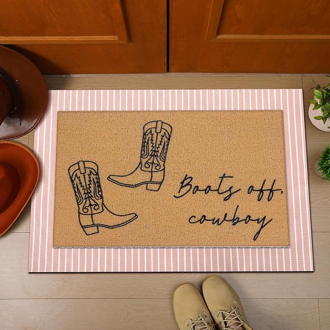 Tinideya 2 Pcs Door Mat Welcome Non Slip Coir Mats Floor Layering Doormats by Tinideya