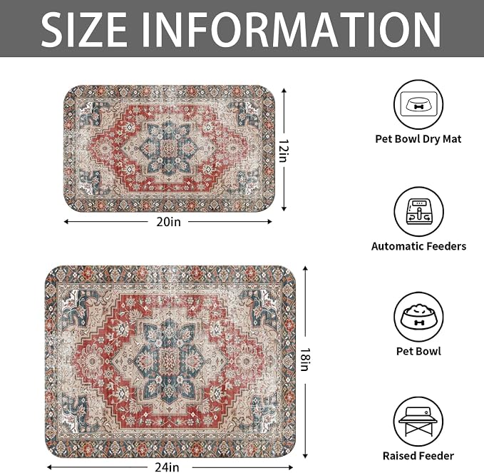 2 Pack Dog Food Mats for Floors, Absorbent and Quick-Drying Pet Cat Food Mat - Image 6