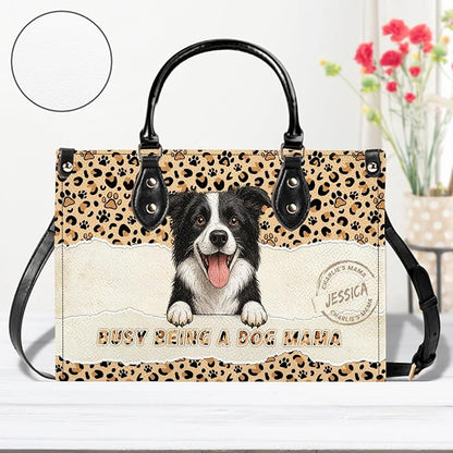 Personalized Pet Mom Leather Handbag – Custom Name Dog Cat Photo Purse - Image 9