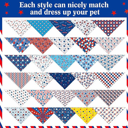 Aliceset 180 Pcs 4th of July Dog Bandanas Bulk Patriotic Dog Bandanas - Image 3