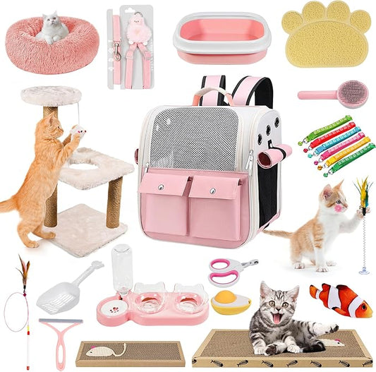 Kitten Starter Supplies Starter Kit, Including Cat Bed, Litter Mat, Litter Box by BERXOL