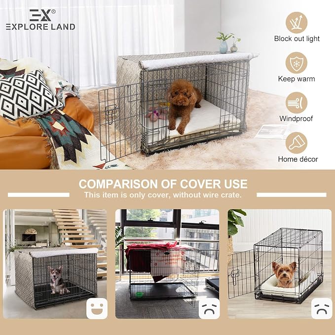 Explore Land Pattern Dog Crate Cover - Image 3