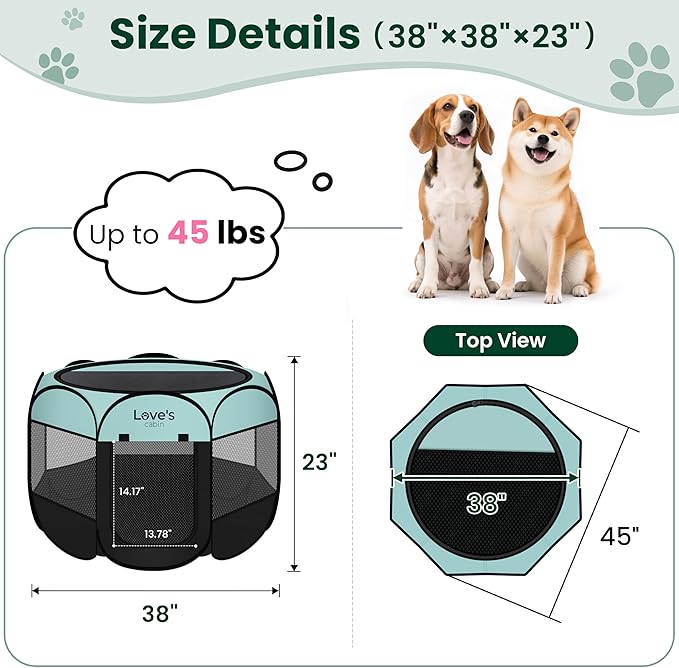 Love's cabin Pet Puppy Dog Playpen, Large Dog Tent Crates Cage Indoor/Outdoor - Image 3
