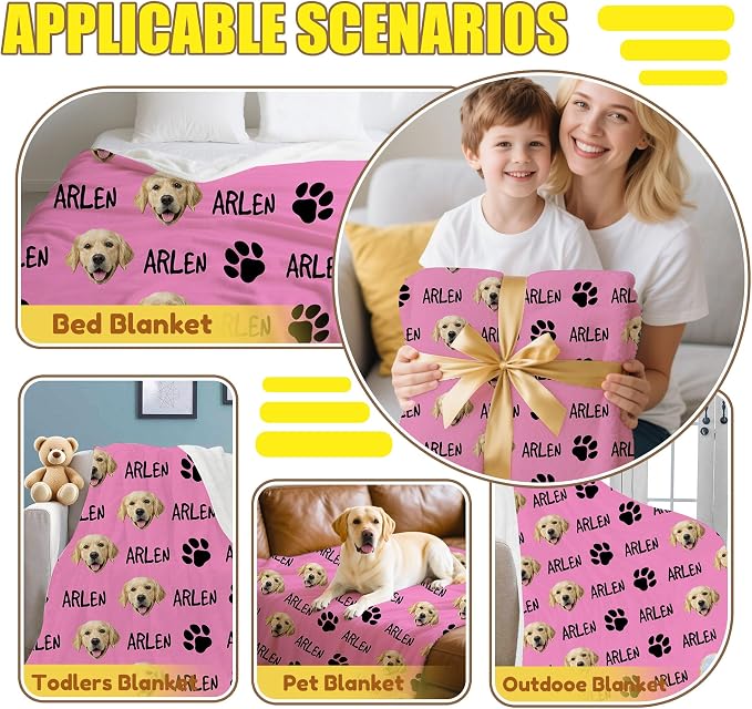 Personalized Paw Print Dog Blanket - Image 6