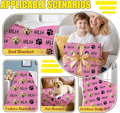 Personalized Paw Print Dog Blanket - Image 6