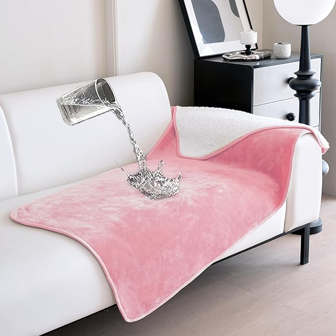 gogobunny Waterproof Bed Blanket, Reversible Sherpa Fleece Throw Blanket by gogobunny