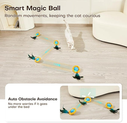Potaroma Interactive Cat Toys, Fast Moving Ball in Play Mat, Automatic Motion - Image 4