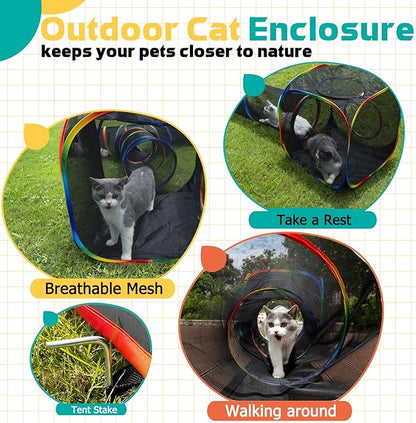 LUCKITTY Outdoor Rainbow Cat Enclosures Playground, Outside House - Image 4