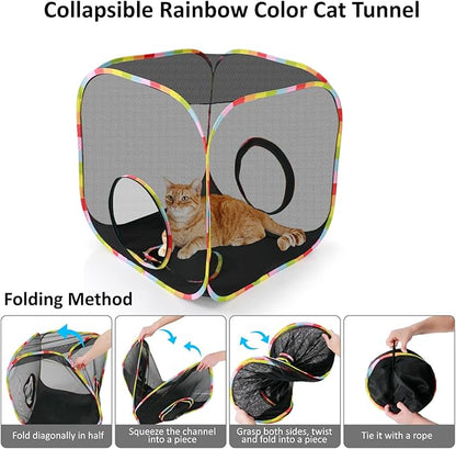 Portable Collapsible Cat Playpen, Escape-Proof Heavy-Duty Mesh Cat Enclosure - Image 5