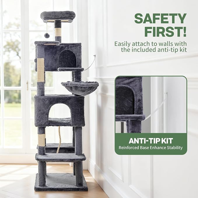 Cat Tree for Indoor Cats, 66 Inches Cat Tower - Image 6