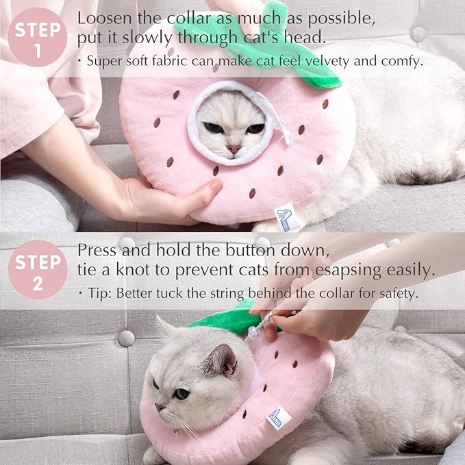 ANWA Adjustable Cat Cone Collar Soft, Cute Cat Donut Collar After Surgery - Image 5