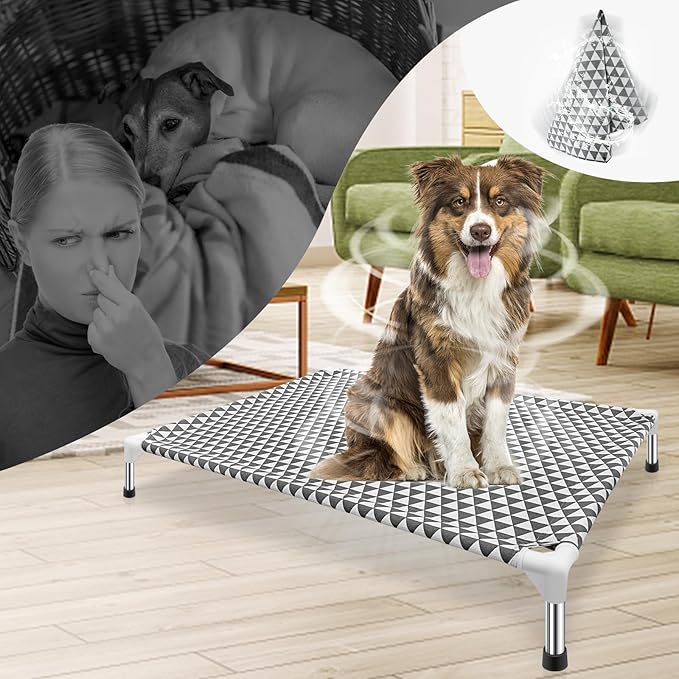 Elevated Outdoor Dog Bed, Large Size, Cotton Material, Non-Slip Feet, Fits up - Image 4