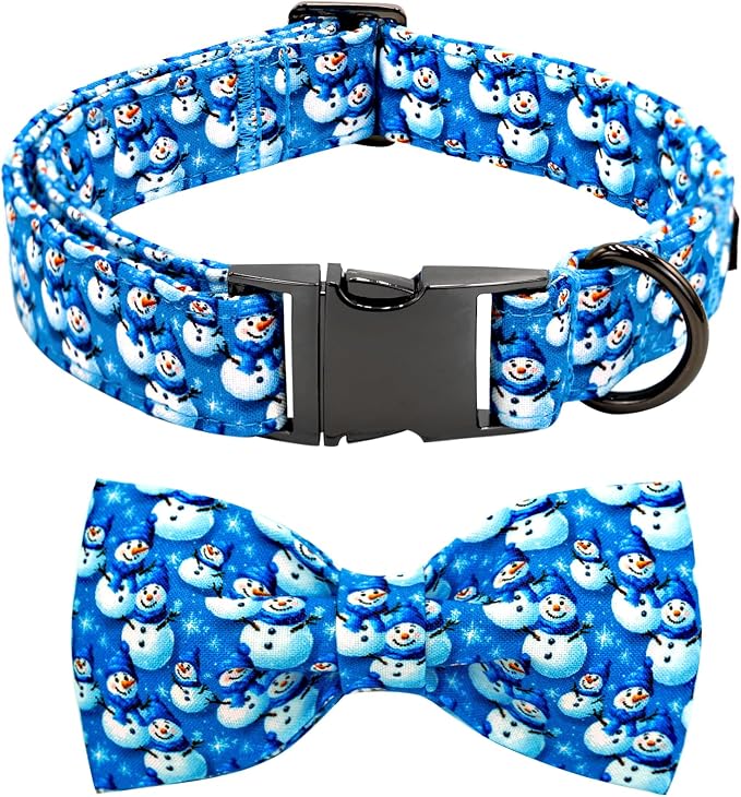 Christmas Dog Collar, Cotton Winter Dog Collars by BoboRainbow