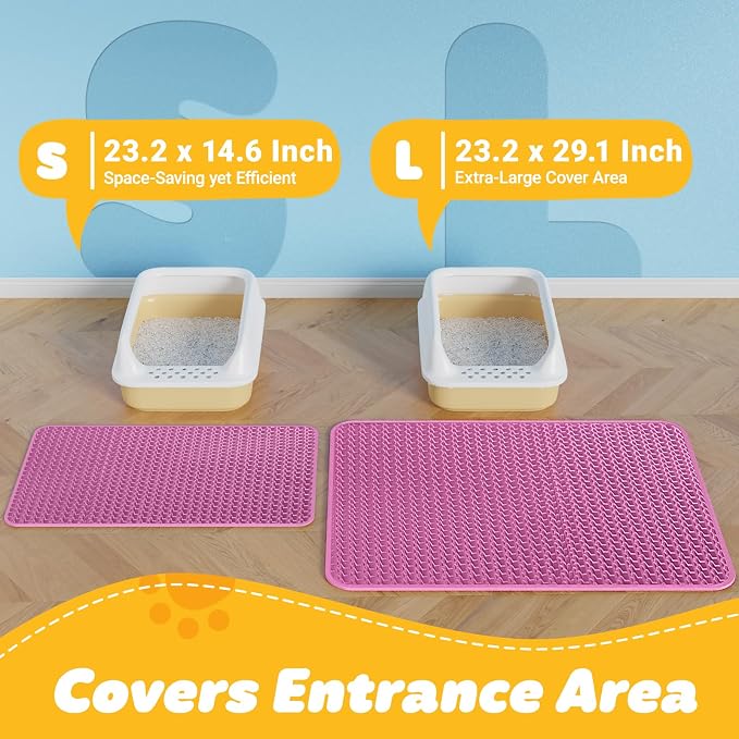 Cat Litter Mat - 23.2'' x 14.6'' Small Litter Trapping Mat, Waterproof - Image 2