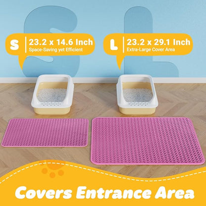 Cat Litter Mat - 23.2'' x 14.6'' Small Litter Trapping Mat, Waterproof - Image 2