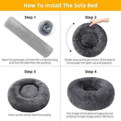 Nisrada Dog Bed for Small Medium Large Dogs, 30 inch Calming Dogs Bed, - Image 6