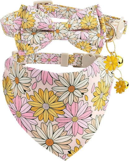 Faygarsle 2 Pack Floral Cat Collar Set by Faygarsle