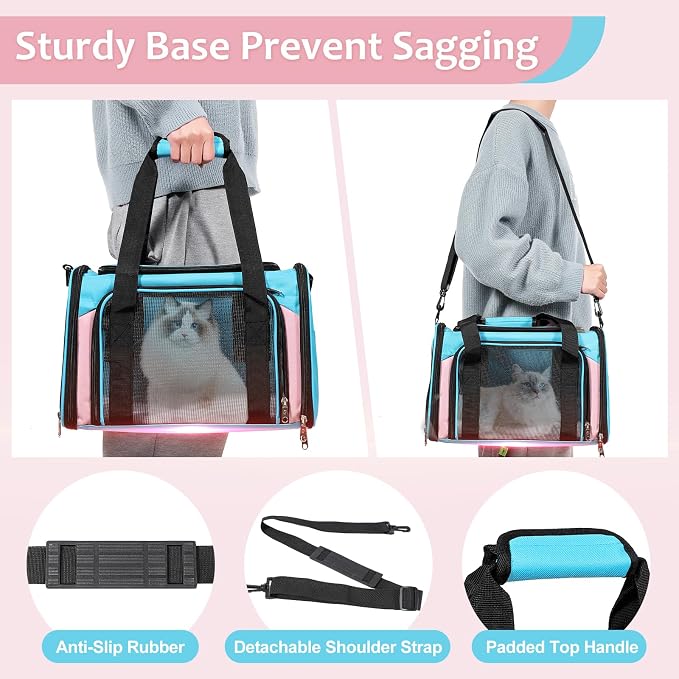 Discala Cat Dog Carrier Up to 15 Lbs TSA Airline Approved Pet Carrier - Image 5