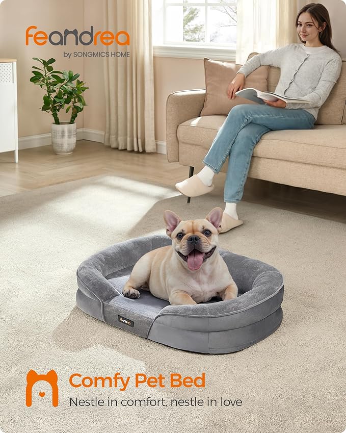 Feandrea Dog Bed, Medium Orthopaedic Dog Sofa Bed, Egg Crate Foam, Waterproof - Image 2