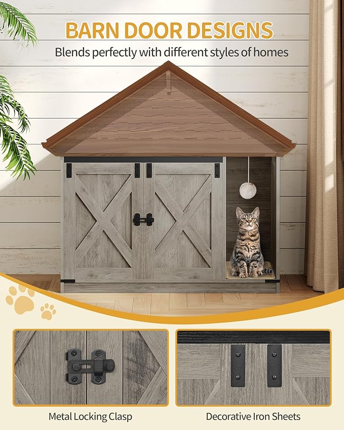 Cat Litter Box Enclosure, Hidden Litter Box Cabinet Furniture - Image 6