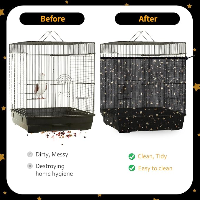 Bird Cage Seed Catcher, 60-118'' Large Bird Cages Cover, 31.5'' H Adjustable - Image 4