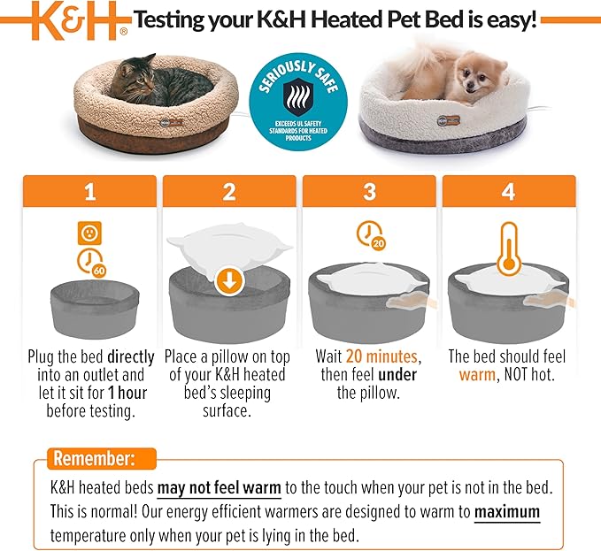 K&H Pet ProductsHeated Cat Bed Indoor, Thermo-Snuggle Cup Bomber Soft Heated - Image 6