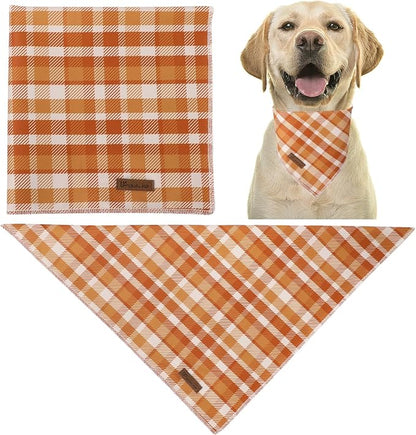 Fall Dog Bandana – Autumn Plaid Triangle Scarf - Image 4