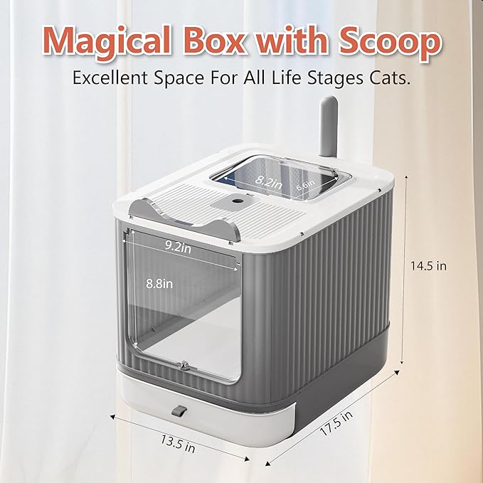 Upgraded Fully Enclosed Cat Litter Box - Image 2