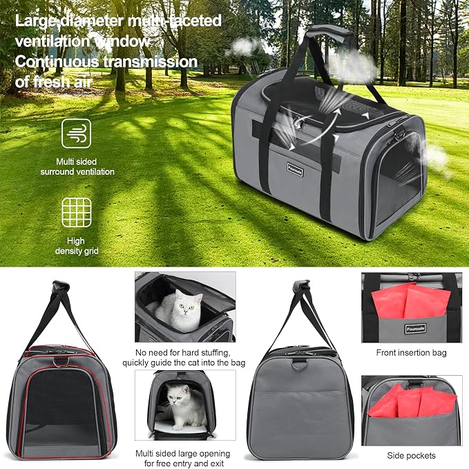 Airline Approved Dog Carrier.Cat Travel Carrier Dog Carrier Bag, Soft Sided Pet - Image 6