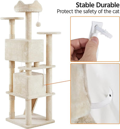 Yaheetech 70in Multi-Level Cat Tree Tall Cat Tower Cat Furniture - Image 9
