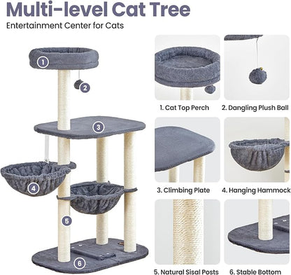 Small Cat Tree Tower with Lots of Scratching Posts - Image 2