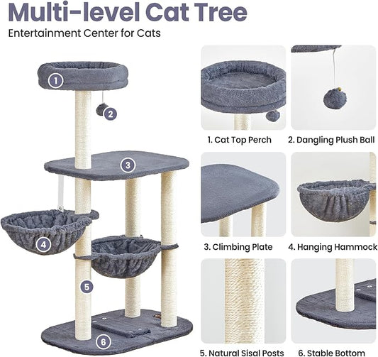 Small Cat Tree Tower with Lots of Scratching Posts - Image 2