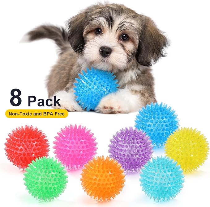 VITEVER 8 Colors 2.5” Squeaky Dog Toy Balls - Image 7