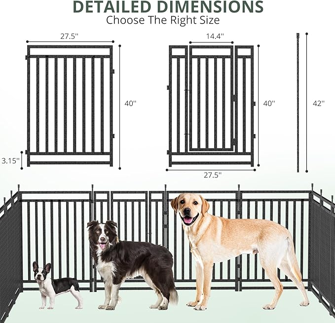 Dog Fence Outdoor for Yard Indoor Dog Playpen 40" Height 32 Panels Portable Dog - Image 4