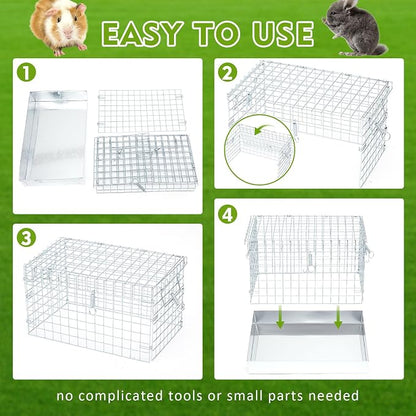 14 x 8 x 8 Inch 1 Hole Folding Guinea Pig Carrier Chinchilla Carrier Portable - Image 4