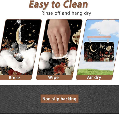 Moon Butterfly Pet Feeding Mat, Vintage Garden Luxury Absorbent Quick-Dry Cat - Image 4