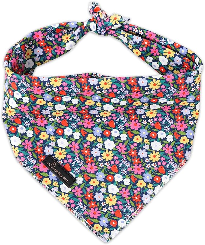 ARING PET Floral Dog Bandana, Spring Summer Colorful Flower Girl Pet Bandana by ARINGPET