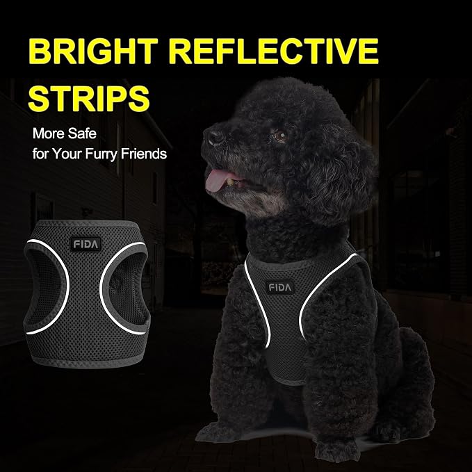 Fida Comfy Dog Harness with Leash, Soft Puppy Vest Escape Proof, Breathable - Image 4