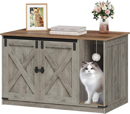 Cat Litter Box Enclosure, Hidden Litter Box Cabinet Furniture by Hzuaneri