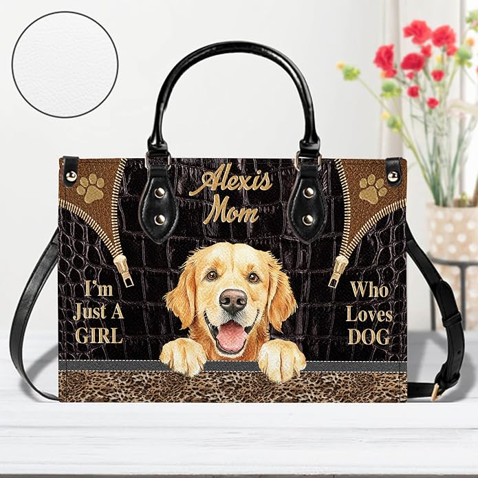 Personalized Pet Mom Leather Handbag – Custom Name Dog Cat Photo Purse - Image 8