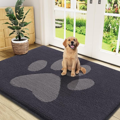 Buganda Dog Door Mat for Muddy Paws, Absorbent Dirt Trapper Non Slip Indoor by Buganda