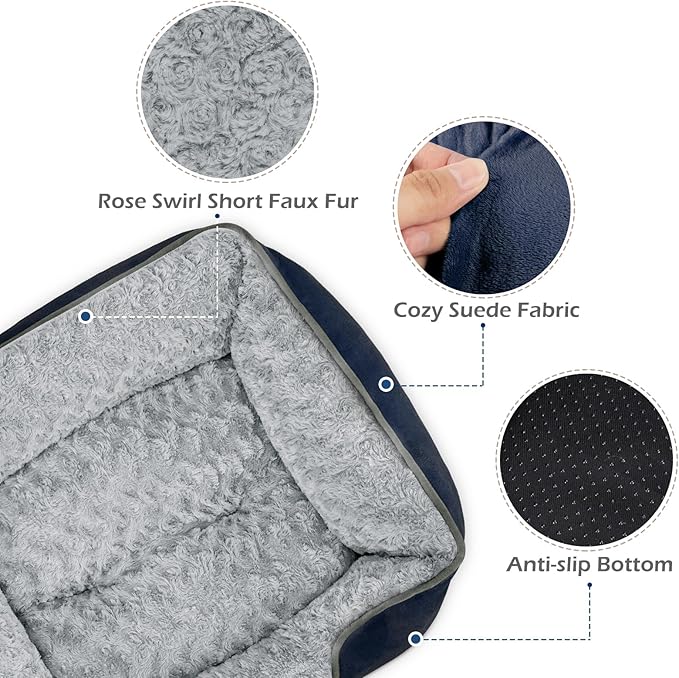 INVENHO X-Large Dog Bed Rectangle Washable Orthopedic Soft Calming Sleeping - Image 4