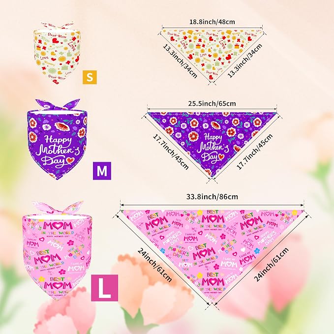 30 Pack Mothers Day Dog Bandanas Bulk - Image 2