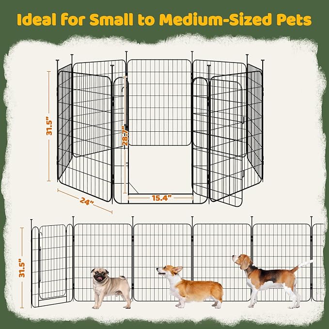 Yaheetech Expandable Dog Playpen, 8 Panel 32 inch Puppy Playpen - Image 4