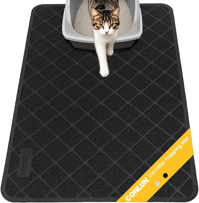 Cat Litter Mat Litter Trapping Mat, Less Waste Cat Litter Box Mat, Soft on by Conlun