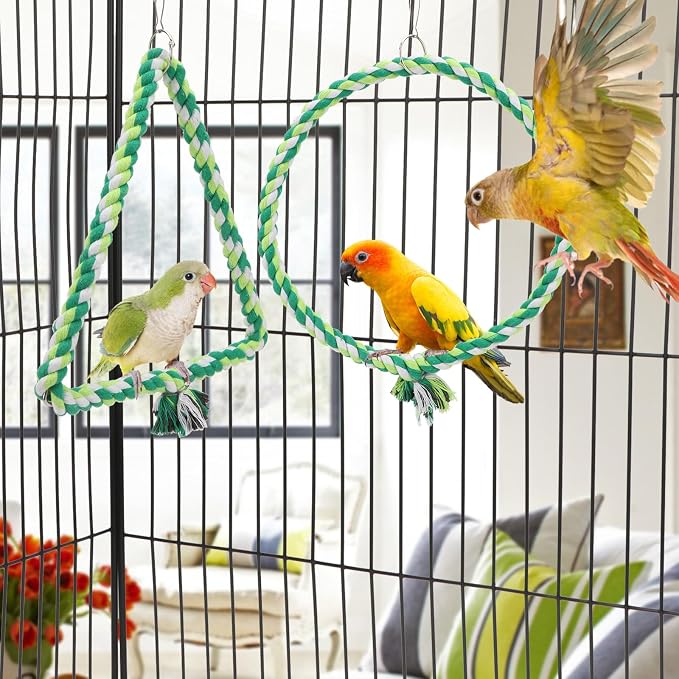 Wontee Bird Swing Bird Rope Perch Parrot Climbing Stand - Image 6