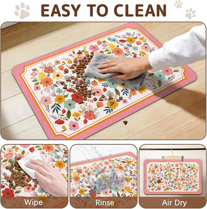 Dog Food Mat for Bowls, Absorbent Quick Dry Dog Cat Mats for Food and Water - Image 6